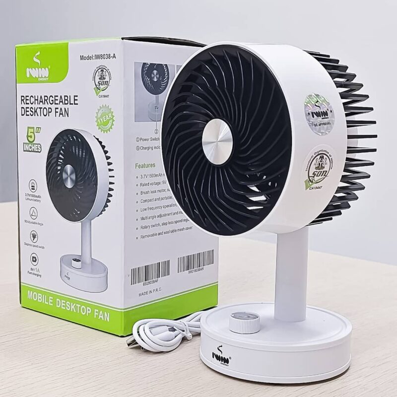 Iwin Rechargeable Desktop Fan
